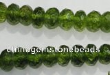 COQ101 15.5 inches 6*10mm faceted rondelle dyed olive quartz beads