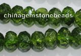 COQ102 15.5 inches 10*14mm faceted rondelle dyed olive quartz beads