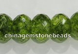 COQ104 15.5 inches 13*18mm faceted rondelle dyed olive quartz beads