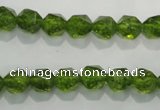 COQ116 15.5 inches 8mm faceted nuggets dyed olive quartz beads