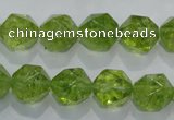 COQ117 15.5 inches 10mm faceted nuggets dyed olive quartz beads