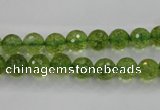 COQ12 16 inches 8mm faceted round dyed olive quartz beads wholesale