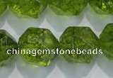 COQ121 15.5 inches 18mm faceted nuggets dyed olive quartz beads