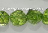 COQ125 15.5 inches 18mm nuggets dyed olive quartz beads