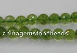 COQ14 16 inches 10mm faceted round dyed olive quartz beads wholesale