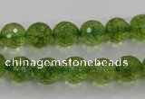 COQ16 16 inches 14mm faceted round dyed olive quartz beads wholesale