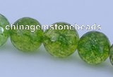 COQ17 16 inches 16mm faceted round dyed olive quartz beads wholesale