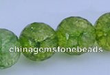 COQ18 16 inches 18mm faceted round dyed olive quartz beads wholesale