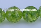 COQ19 16 inches 20mm faceted round dyed olive quartz beads wholesale