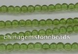 COQ201 15.5 inches 3mm - 4mm round natural olive quartz beads