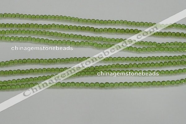 COQ201 15.5 inches 3mm - 4mm round natural olive quartz beads