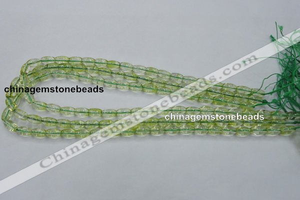 COQ21 16 inches 6*10mm rice dyed olive quartz beads wholesale