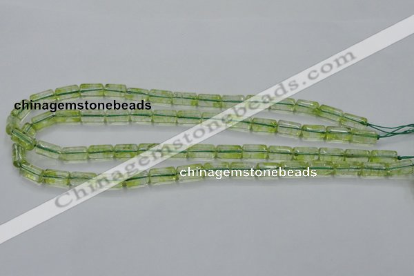 COQ22 16 inches 7*13mm column dyed olive quartz beads wholesale