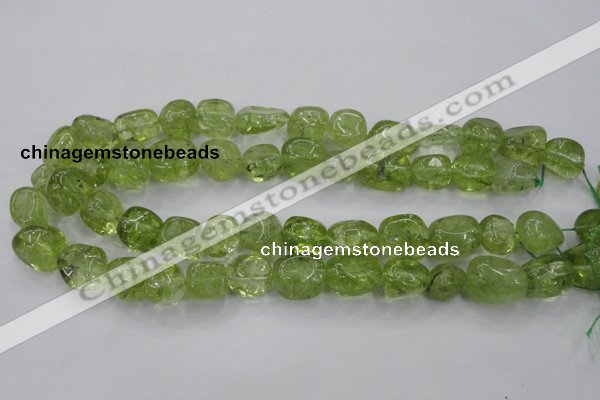 COQ23 16 inches 12*14mm nugget dyed olive quartz beads wholesale