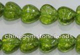 COQ31 15.5 inches 16*16mm heart dyed olive quartz beads wholesale