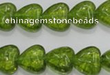 COQ33 15.5 inches 20*20mm heart dyed olive quartz beads wholesale