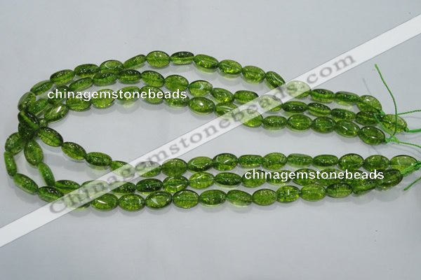 COQ35 15.5 inches 8*12mm oval dyed olive quartz beads wholesale