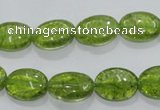 COQ36 15.5 inches 10*14mm oval dyed olive quartz beads wholesale