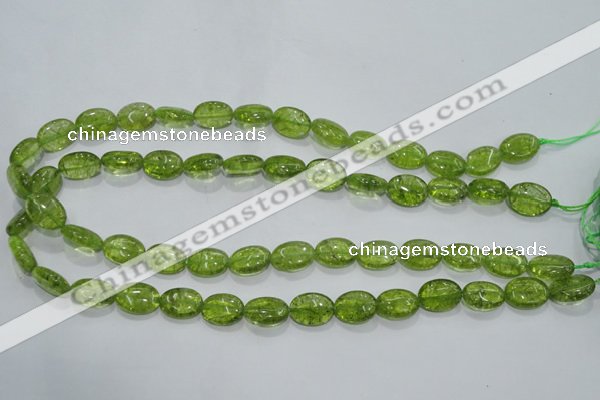 COQ36 15.5 inches 10*14mm oval dyed olive quartz beads wholesale