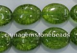 COQ37 15.5 inches 15*20mm oval dyed olive quartz beads wholesale