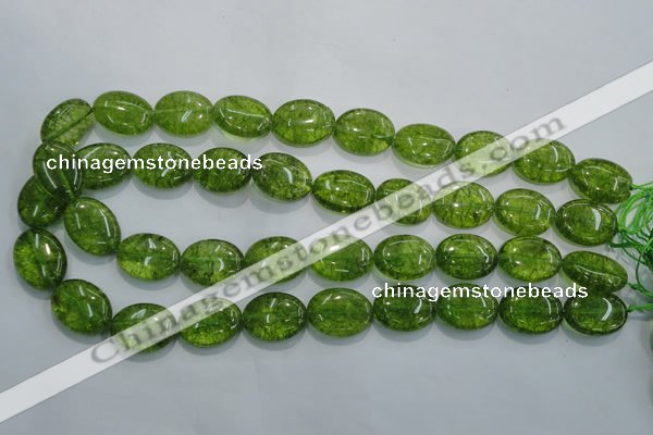 COQ37 15.5 inches 15*20mm oval dyed olive quartz beads wholesale