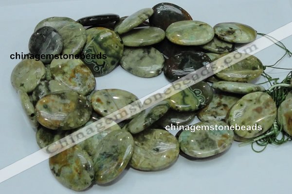 COS07 15.5 inches 25*35mm oval ocean stone beads wholesale