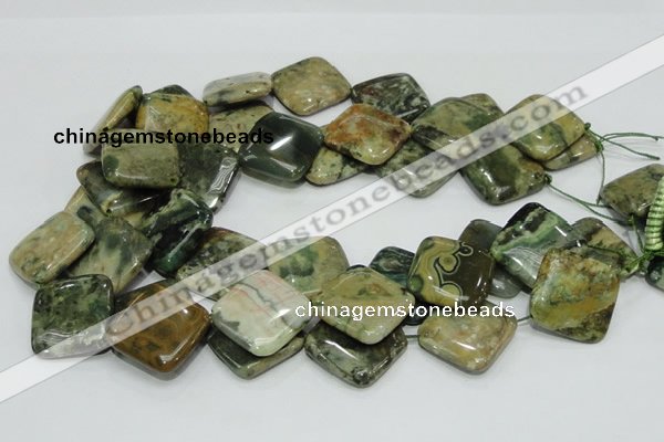 COS11 15.5 inches 25*25mm diamond ocean stone beads wholesale