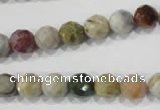 COS152 15.5 inches 8mm faceted round ocean stone beads wholesale