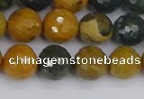 COS203 15.5 inches 10mm faceted round ocean jasper beads