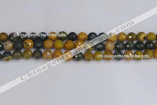 COS203 15.5 inches 10mm faceted round ocean jasper beads