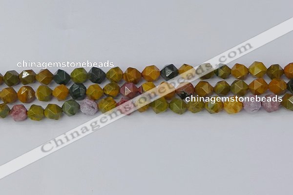COS211 15.5 inches 8mm faceted nuggets ocean jasper beads