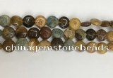 COS243 15.5 inches 10mm flat round ocean stone beads wholesale