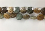 COS247 15.5 inches 18mm flat round ocean stone beads wholesale