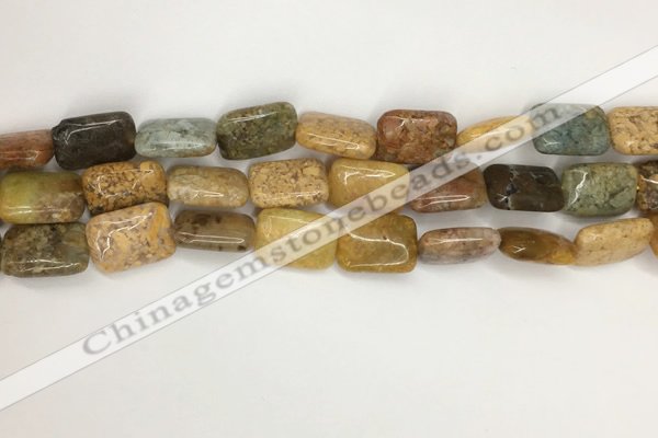 COS251 15.5 inches 10*14mm rectangle ocean stone beads wholesale