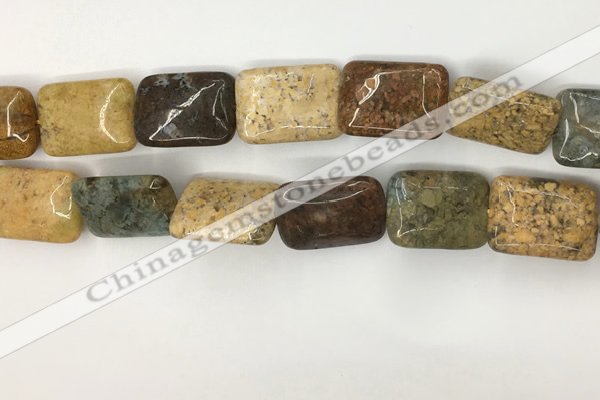 COS254 15.5 inches 15*20mm rectangle ocean stone beads wholesale