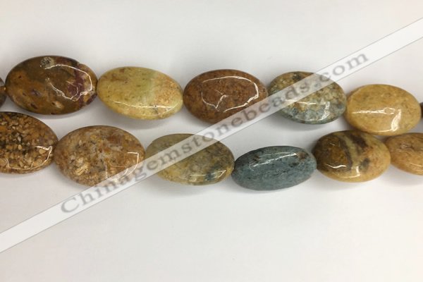 COS263 15.5 inches 22*30mm oval ocean stone beads wholesale