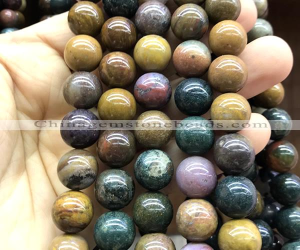 COS334 15 inches 12mm round ocean jasper beads wholesale
