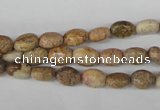 COV04 15.5 inches 6*8mm oval picture jasper beads wholesale