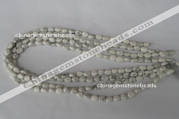 COV05 15.5 inches 6*8mm oval white howlite beads wholesale