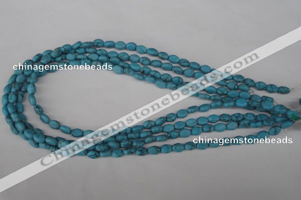 COV06 15.5 inches 6*8mm oval synthetic turquoise beads wholesale