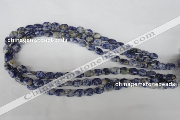 COV10 15.5 inches 8*10mm oval blue spot gemstone beads wholesale