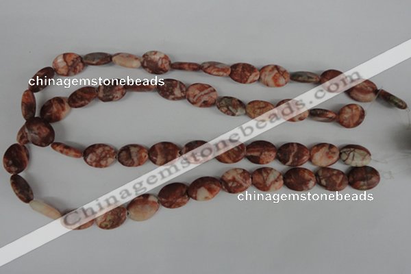 COV106 15.5 inches 12*16mm oval red mud jasper beads wholesale