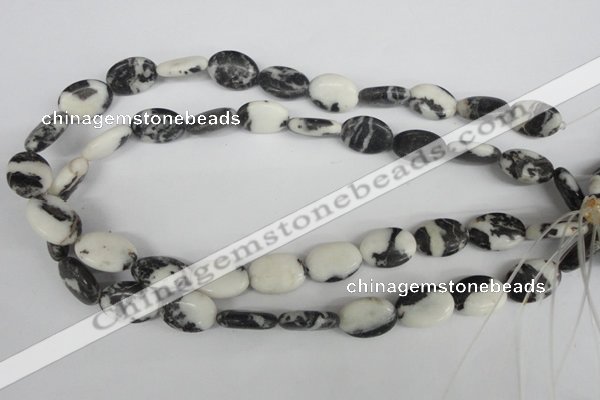 COV138 15.5 inches 13*18mm oval black & white jasper beads wholesale