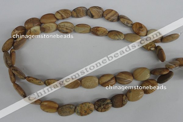 COV139 15.5 inches 13*18mm oval picture jasper beads wholesale
