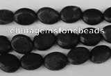 COV14 15.5 inches 8*10mm oval blackstone gemstone beads wholesale