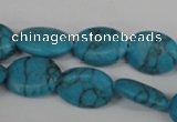 COV140 15.5 inches 12*17mm oval synthetic turquoise beads wholesale