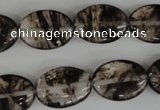 COV145 15.5 inches 13*18mm oval watermelon black beads wholesale