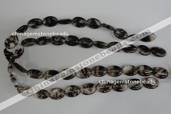 COV145 15.5 inches 13*18mm oval watermelon black beads wholesale
