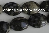 COV152 15.5 inches 15*20mm oval glaucophane beads wholesale