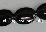 COV160 15.5 inches 17*24mm oval black agate beads wholesale